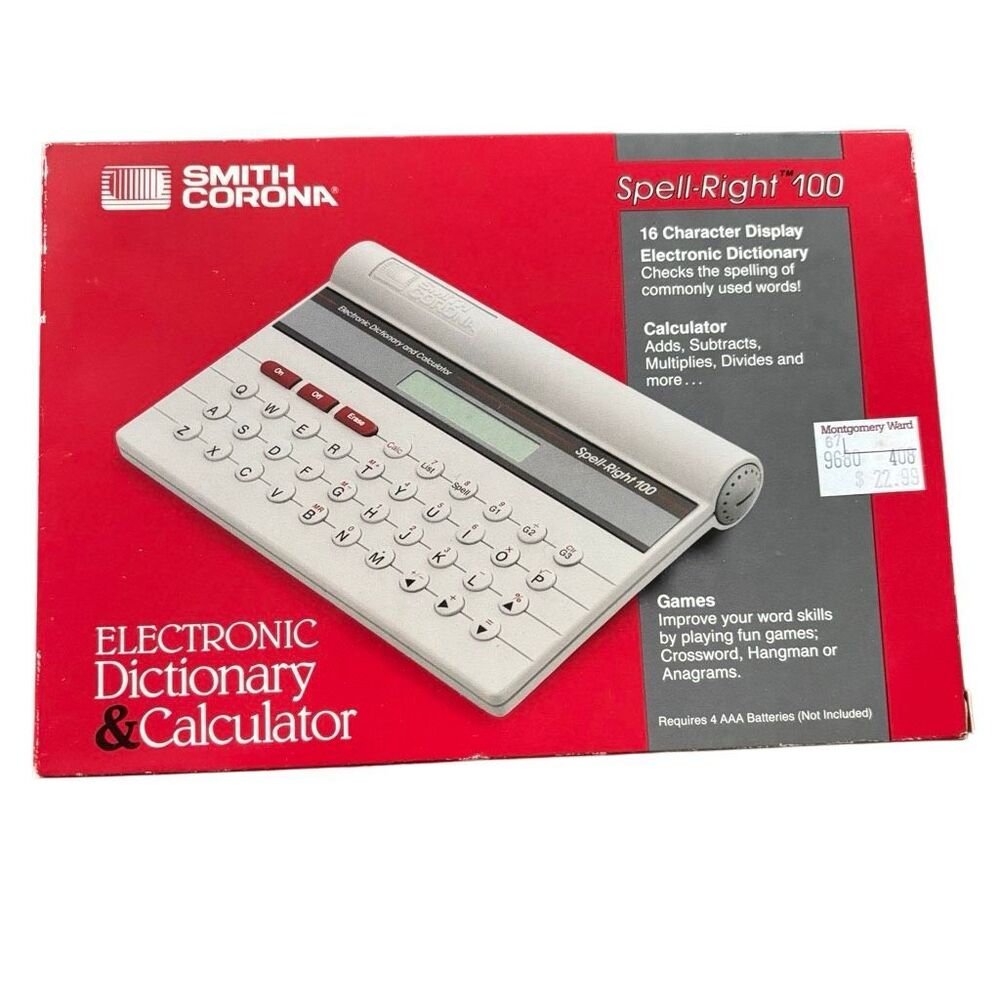 Vintage 1988 Smith Corona Spell-Right 100 Dictionary Calculator - Tested Working